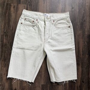 Re/Done Off-White Jean Shorts